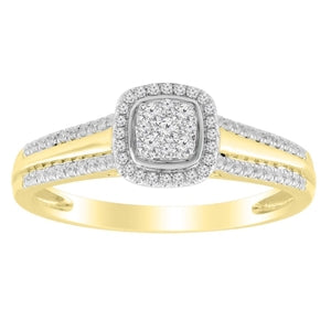 LADIES BRIDAL RING 1/4 CT ROUND DIAMOND 10K WHITE GOLD