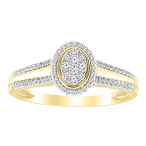 LADIES BRIDAL RING 1/4 CT ROUND DIAMOND 10K YELLOW GOLD