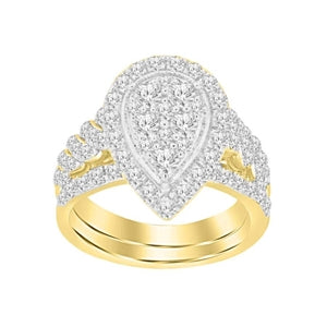 LADIES BRIDAL RING 1 CT ROUND DIAMOND 14K YELLOW GOLD