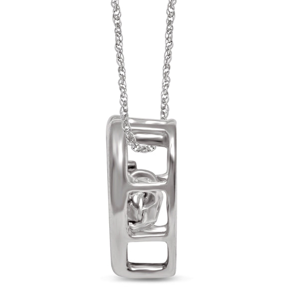 Sterling Silver Moving Diamond Accent Heart Pendant