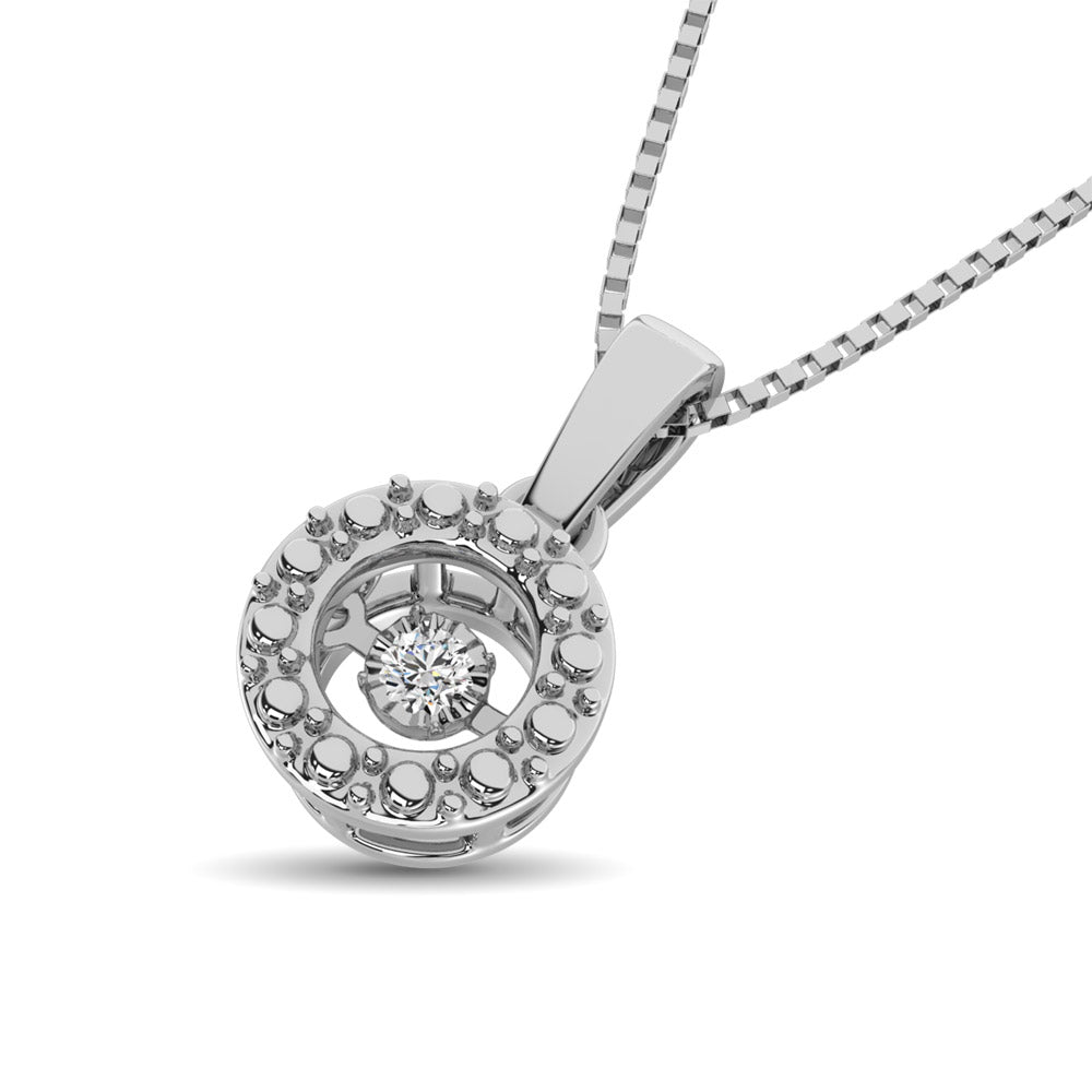 Sterling Silver Moving Diamond Accent Fashion Pendant