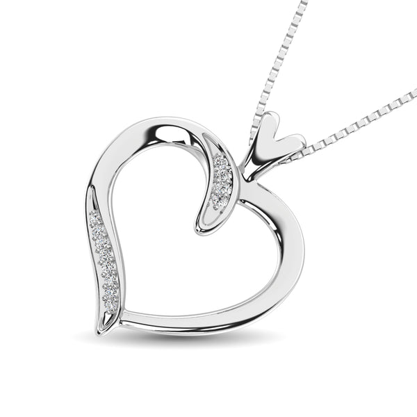 Sterling Silver Diamond Accent Heart Pendant