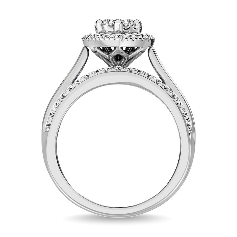 10K White Gold 1 1/2 Ct.Tw. Diamond Engagement Ring