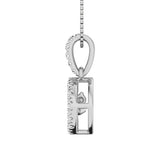 14K White Gold 2/5 Ct.Tw.Diamond Moving Diamond Pendant