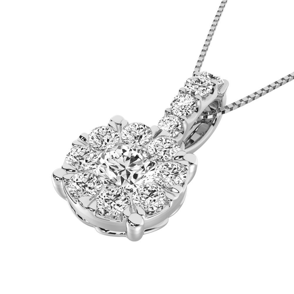 14K White Gold 1/2 Ctw Diamond Fashion Pendant