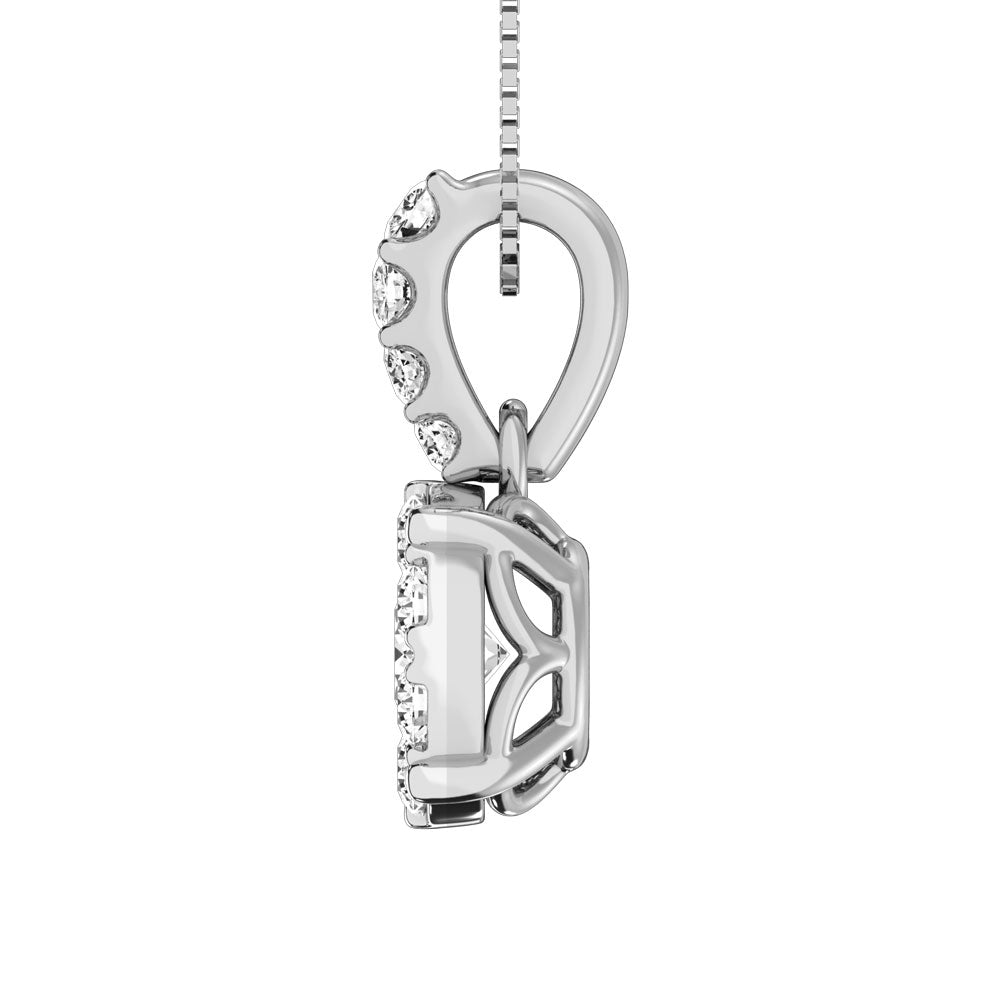 14K White Gold 1/2 Ctw Diamond Fashion Pendant