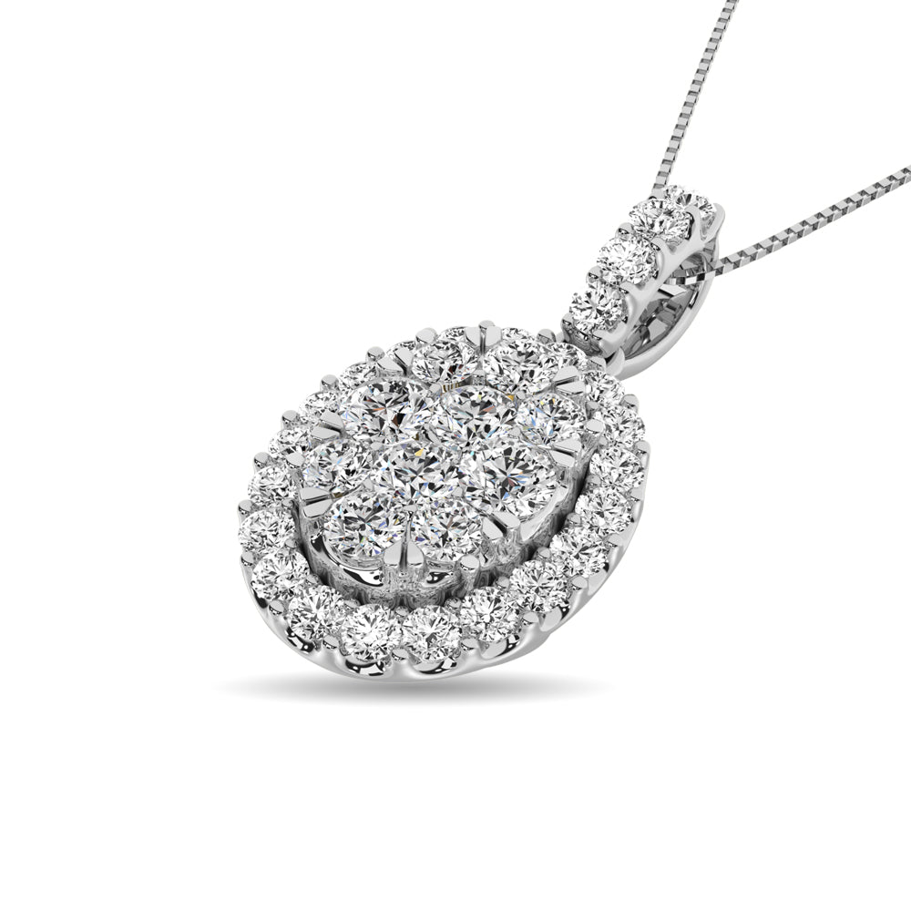 14K White Gold 3/4 Ctw Diamond Fashion Pendant