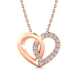 10K Rose Gold 1/20 Ctw Diamond Heart Pendant