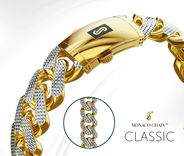 MONACO CHAIN MIAMI CUBAN LINK DIAMOND CUT CHAIN REAL 10K YELLOW GOLD - HOLLOW