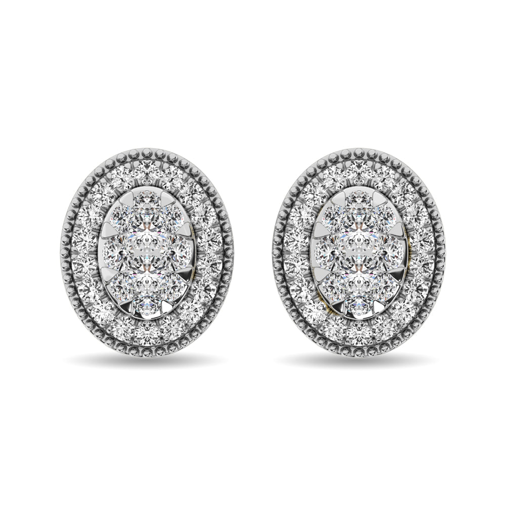 Diamond 5/8 Ct.Tw. Round Shape Stud Earrings in 14K White Gold