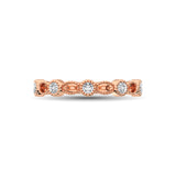 14K Rose Gold 1/6 Ctw Diamond Band