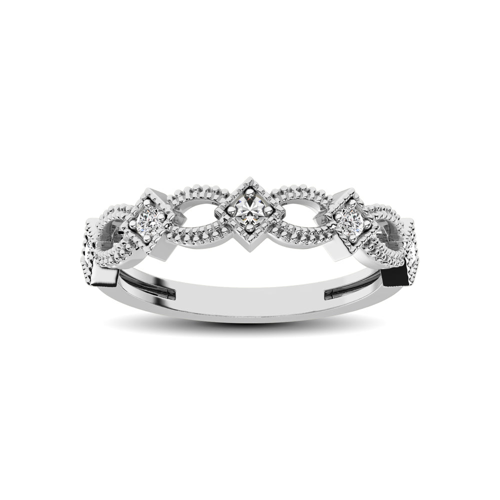 14K White Gold 1/6 Ctw Diamond Stackable Band
