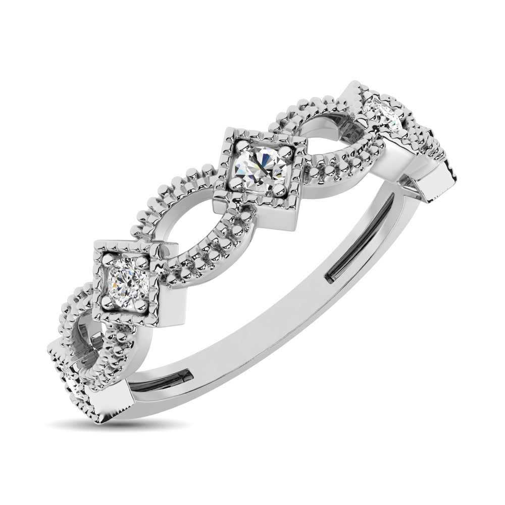 14K White Gold 1/6 Ctw Diamond Stackable Band