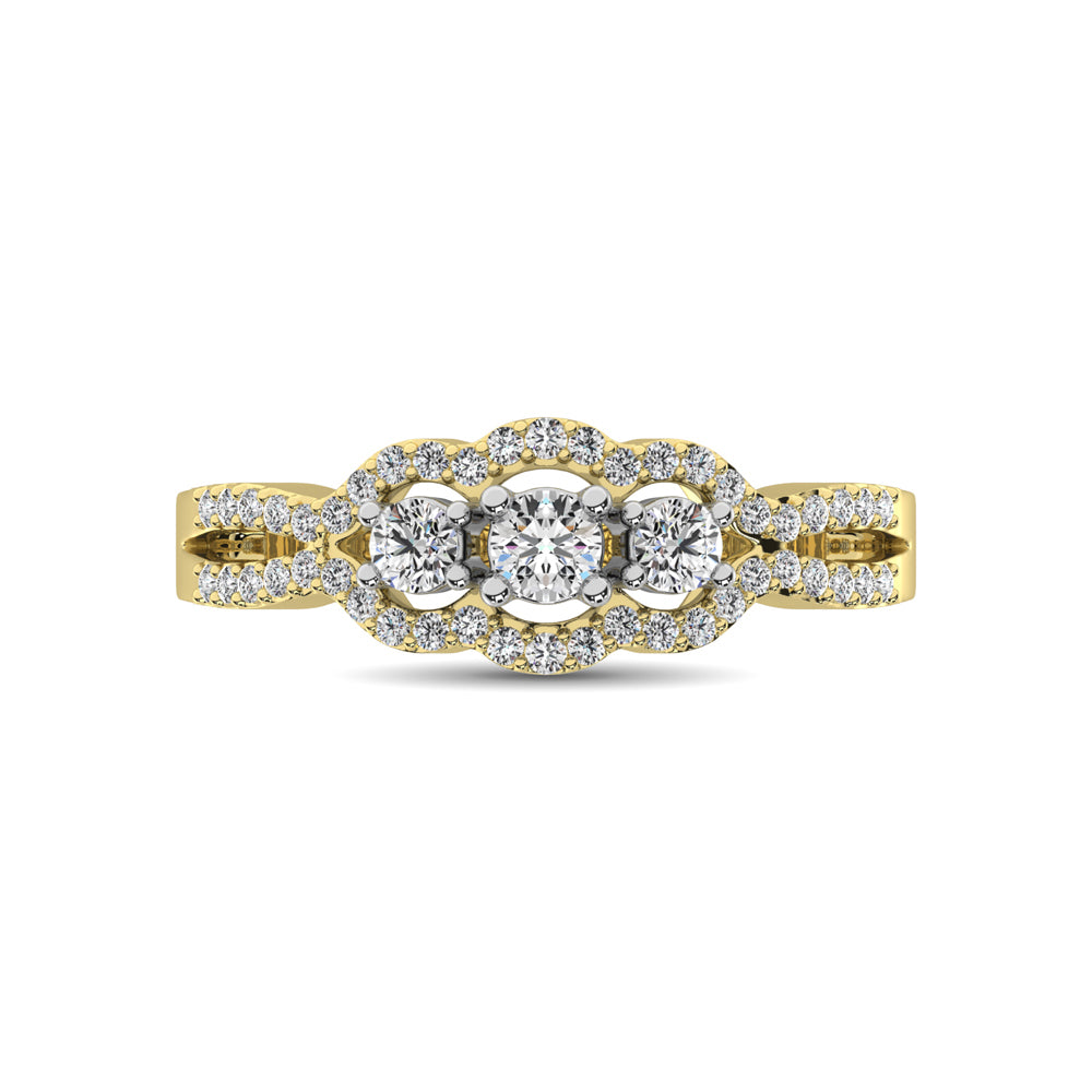 14K Yellow Gold 1/2 Ct.Tw. Diamond Engagement Ring