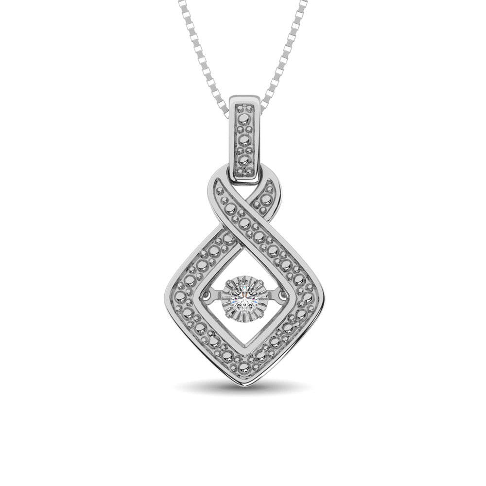 Sterling Silver Moving Diamond Accent Fashion Pendant