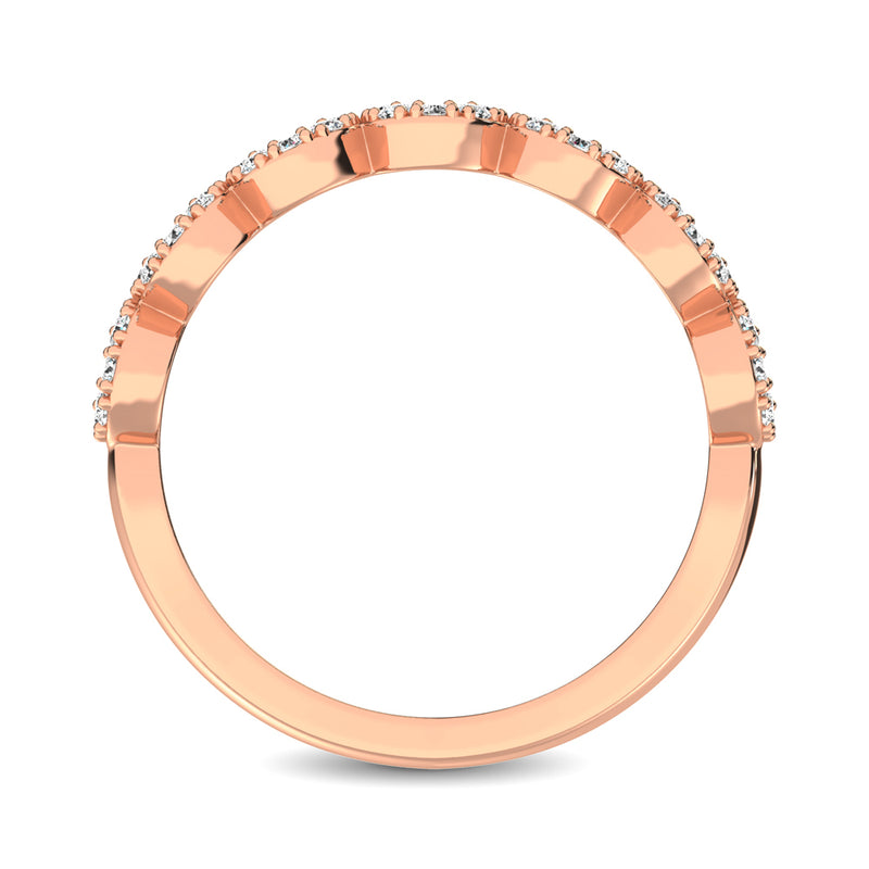 14K Rose Gold 1/3 Ct.Tw. Diamond 7 Station Stackable Band