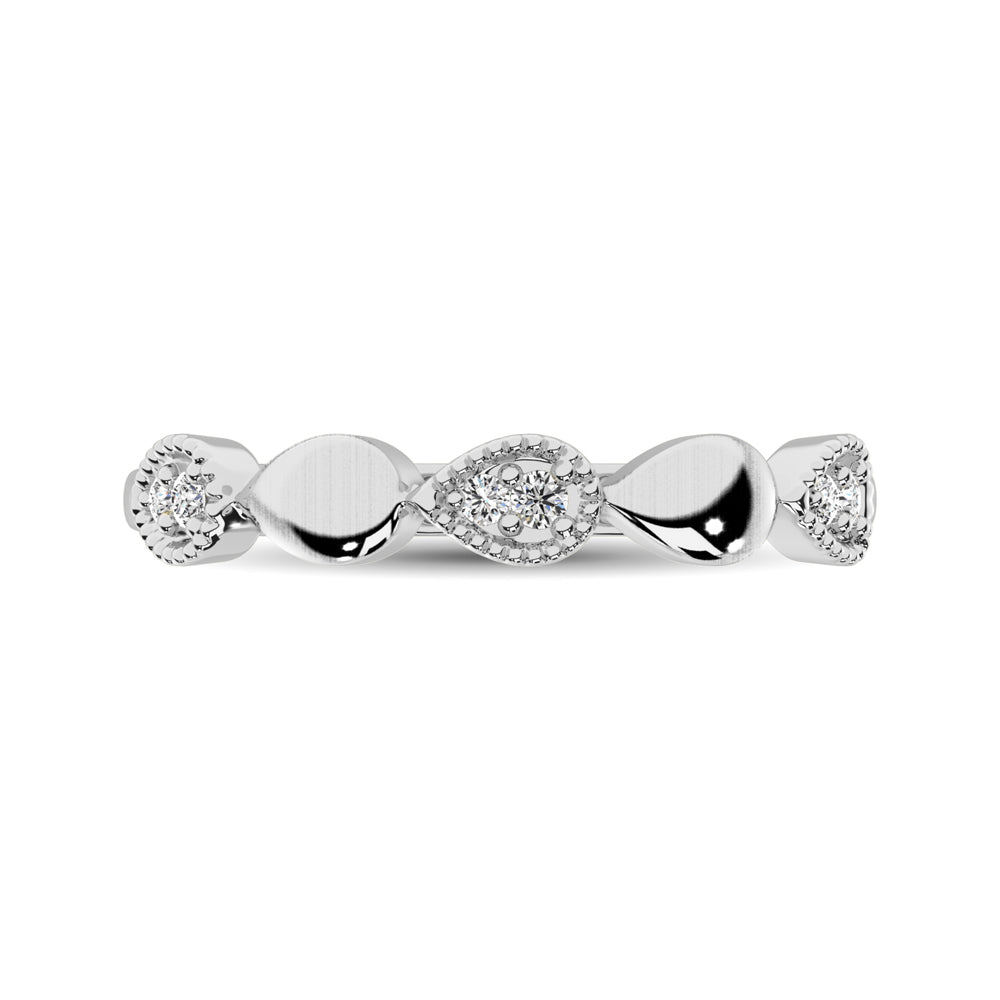 14K White Gold 1/20 Ct.Tw. Diamond  Pear Shape Stackable Band