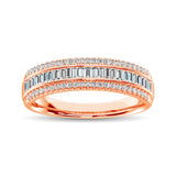 14K Rose Gold Round and Baguette Diamond 2/5 Ct.Tw. Anniversary Band