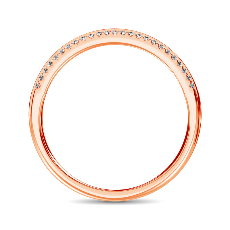 14K Rose Gold Round and Baguette Diamond 2/5 Ct.Tw. Anniversary Band