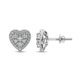Diamond 3/4 ct tw Heart Earrings  in 14K White Gold