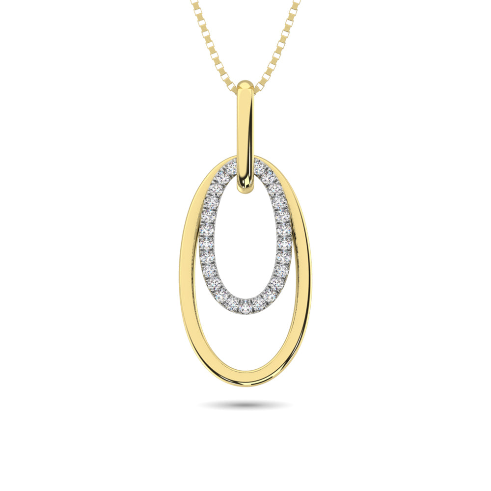 Diamond 1/8 ct tw Fashion Pendant in 10K White and Yellow Gold