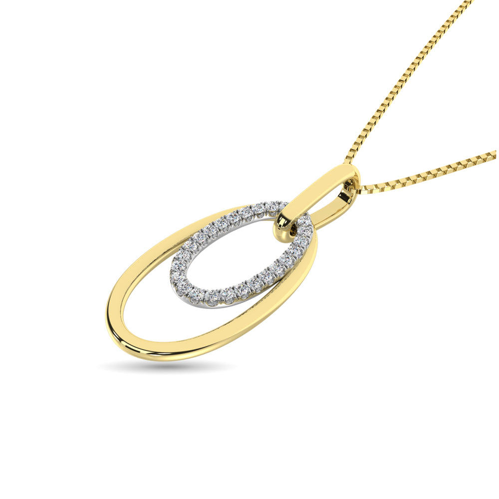 Diamond 1/8 ct tw Fashion Pendant in 10K White and Yellow Gold