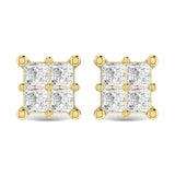 Diamond 1 Ct.Tw. Princess Cut Fashion Earrings in 14K Yellow Gold