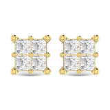 Diamond 1/6 Ct.Tw. Princess Cut Fashion Earrings in 14K Yellow Gold