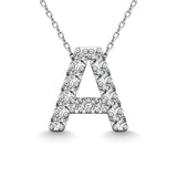 Diamond 1/8 Ct.Tw. Letter A Pendant in 14K White Gold""