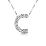Diamond 1/10 Ct.Tw. Letter C Pendant in 14K White Gold""