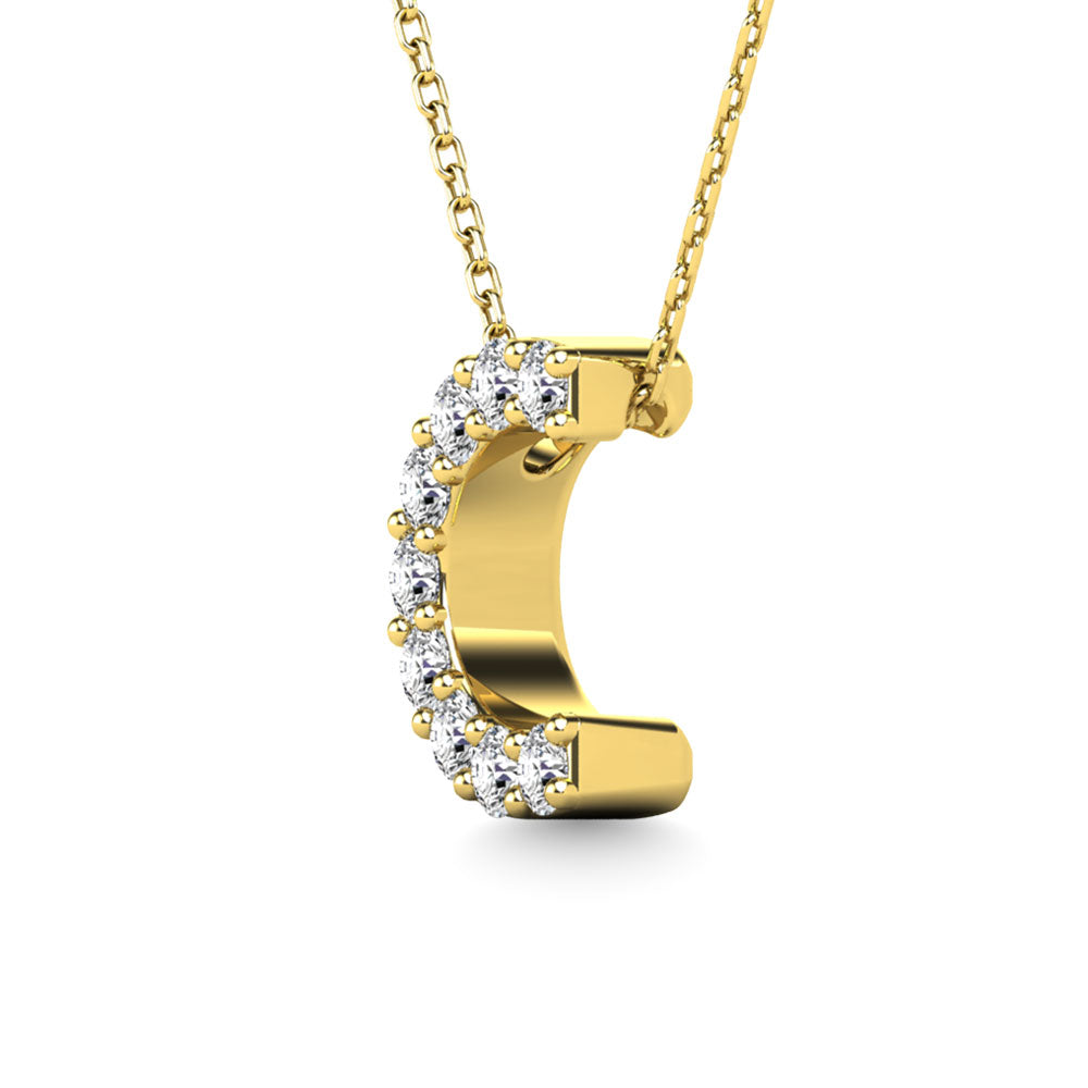 Diamond 1/10 Ct.Tw. Letter C Pendant in 14K Yellow Gold""