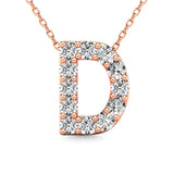 Diamond 1/8 Ct.Tw. Letter D Pendant in 14K Rose Gold""