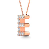 Diamond 1/10 Ct.Tw. Letter E Pendant in 14K Rose Gold""