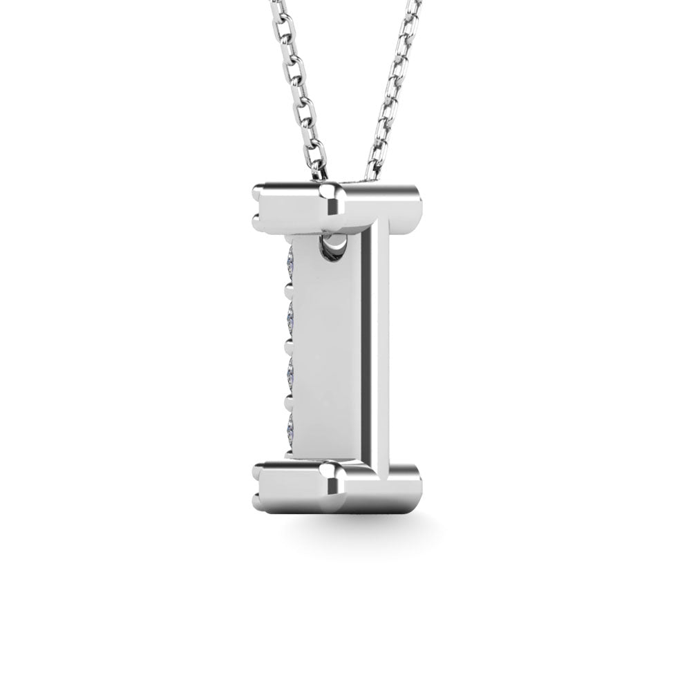 Diamond 1/10 Ct.Tw. Letter I Pendant in 14K White Gold""