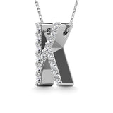 Diamond 1/8 Ct.Tw. Letter K Pendant in 14K White Gold""