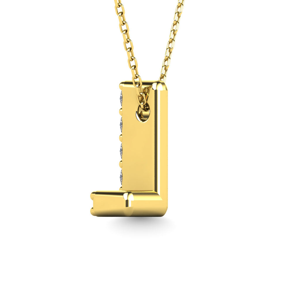 Diamond 1/20 Ct.Tw. Letter L Pendant in 14K Yellow Gold""