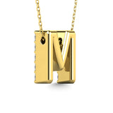 Diamond 1/6 Ct.Tw. Letter M Pendant in 14K Yellow Gold""