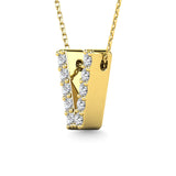 Diamond 1/10 Ct.Tw. Letter V Pendant in 14K Yellow Gold""