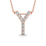 Diamond 1/10 Ct.Tw. Letter Y Pendant in 14K Rose Gold""
