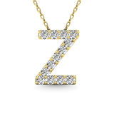 Diamond 1/8 Ct.Tw. Letter Z Pendant in 14K Yellow Gold""
