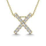 Diamond 1/8 Ct.Tw. Letter X Pendant in 14K Yellow Gold""