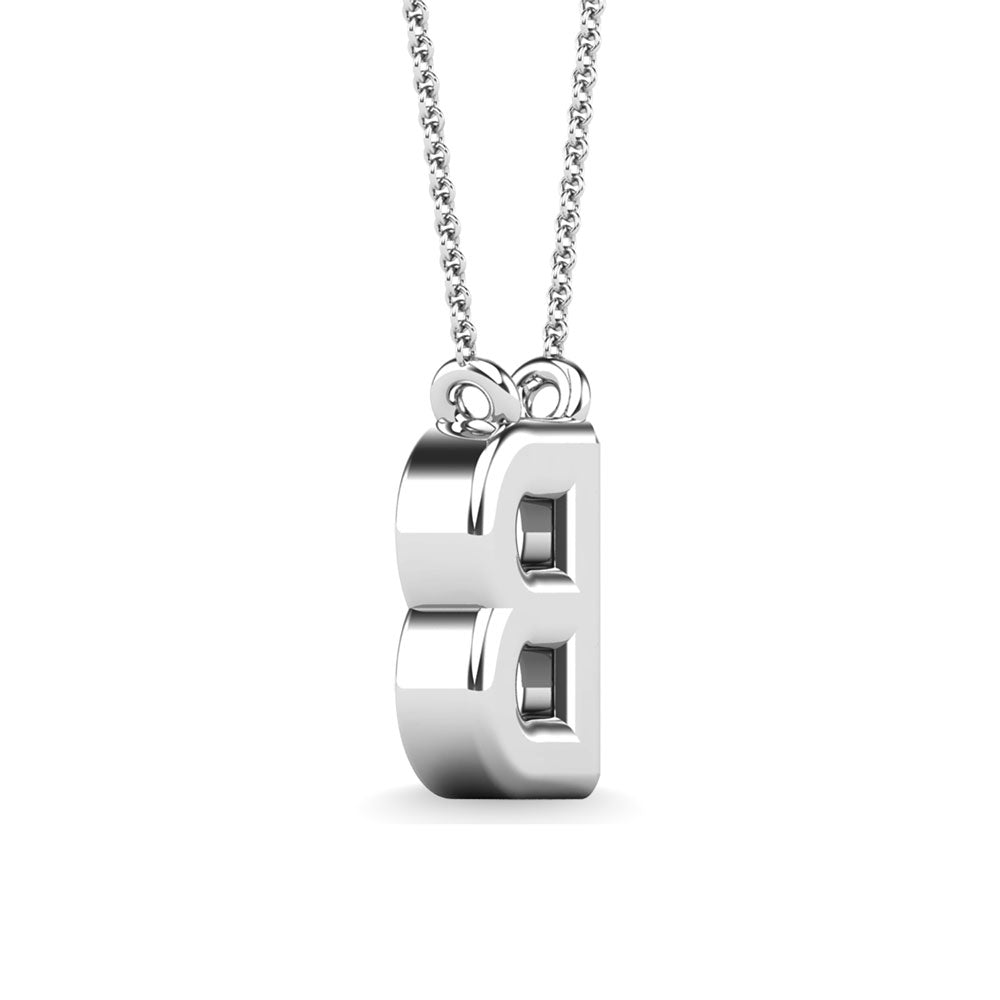 Diamond 1/20 Ct.Tw. Letter B Pendant in 10K White Gold""