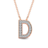 Diamond 1/20 Ct.Tw. Letter D Pendant in 10K Rose Gold""