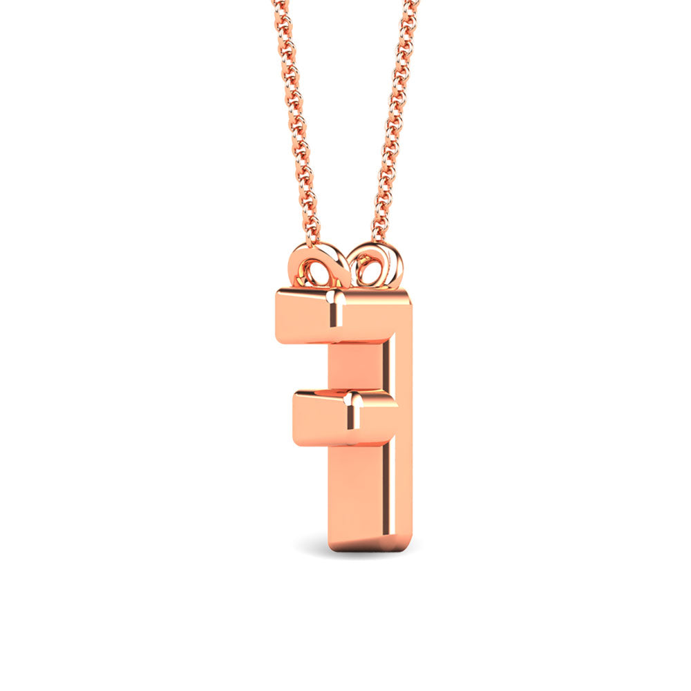 Diamond 1/20 Ct.Tw. Letter F Pendant in 10K Rose Gold""