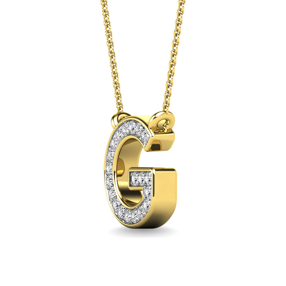Diamond 1/20 Ct.Tw. Letter G Pendant in 10K Yellow Gold""