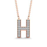 Diamond 1/20 Ct.Tw. Letter H Pendant in 10K Rose Gold""