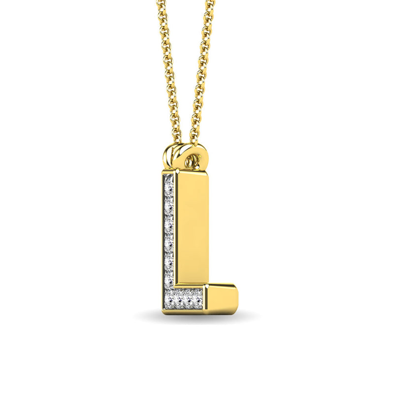 Diamond 1/20 Ct.Tw. Letter L Pendant in 10K Yellow Gold""