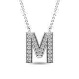 Diamond 1/20 Ct.Tw. Letter M Pendant in 10K White Gold""