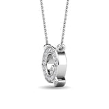 Diamond 1/20 Ct.Tw. Letter Q Pendant in 10K White Gold""