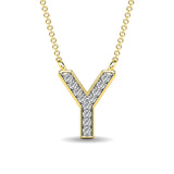 Diamond 1/20 Ct.Tw. Letter Y Pendant in 10K Yellow Gold""